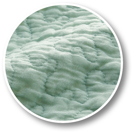 綿ガーゼの水洗いキルト寝具シリーズ（無地）（saraco