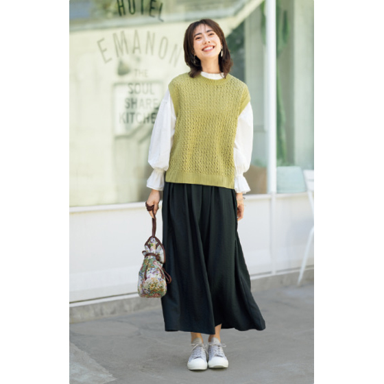 コットンライクな広がりすぎないギャザースカート｜くらしと生協