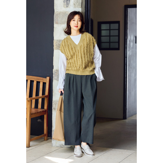 VOYAGE フリンジ柄ニットベスト｜くらしと生協