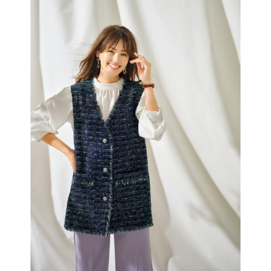 尾州生地ファンシーツイードジレ｜くらしと生協