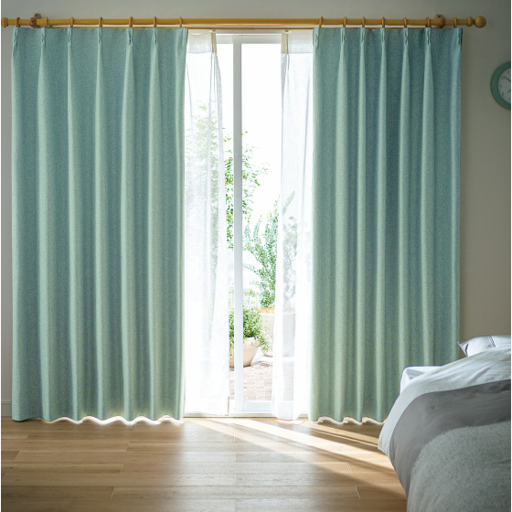 川島織物カーテン　遮熱+形態安定プリーツ　２枚組 川島織物カーテン遮熱+形態安定プリーツ2枚組