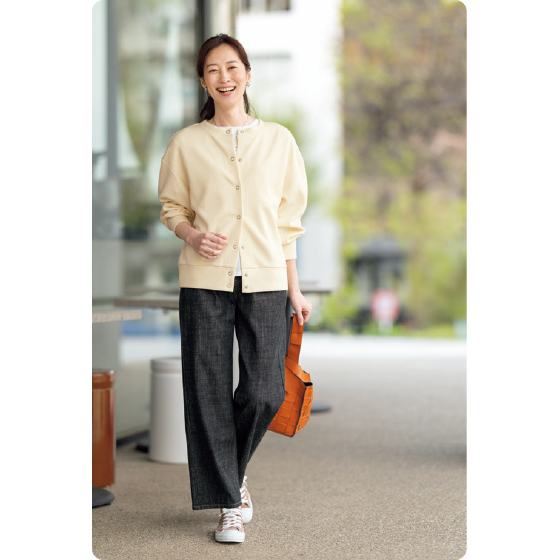 LGB 2WAYカーディガン さらもち鹿の子ダンボールニット2WAYカーディガン｜くらしと生協