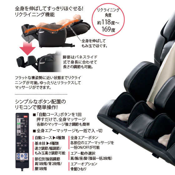 電動マーサージ椅子 リラックスソリューション SKS-6900｜マッサージチェアの