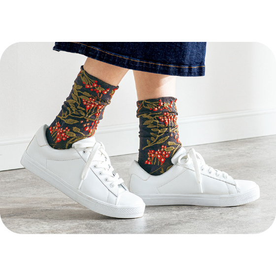 アンデ ハイゲージクルーソックス（同柄2色組）｜くらしと生協