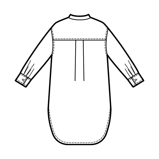 異素材切替のカポック混コーデュロイチュニックワンピース