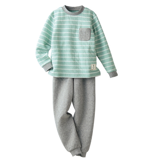 【新品】ポール＆ジョー秋冬物中綿入り厚手ニットキルトパジャマ（L)グリーン 楽天市場】肌にやさしい綿100％中わたニットキルト地 小花柄