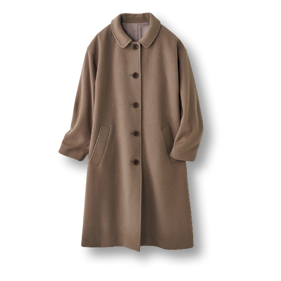 尾州生地ウール混ステンカラーコート｜くらしと生協