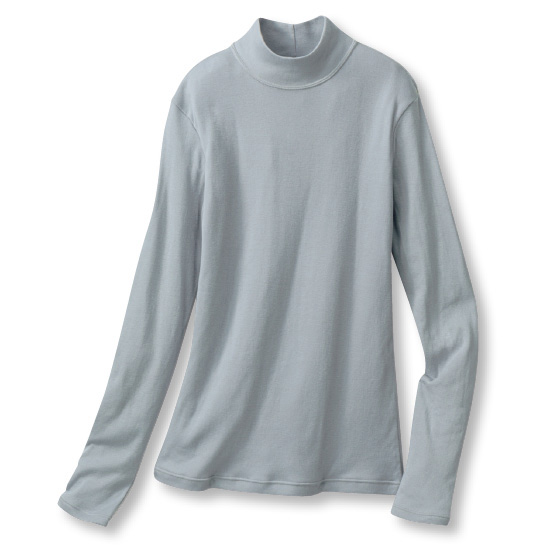 日本製ふんわりガーゼニットのモックネックインナーFuwatt