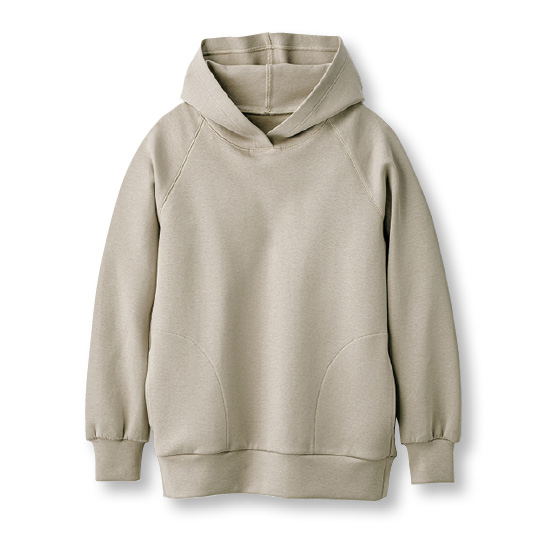 yoriダンボールニットパーカー　ベージュ yoriダンボールニットパーカー ベージュ ダンボールティアード