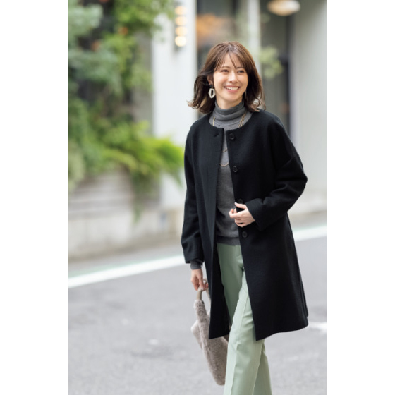 MOGA feerique ノーカラーコート　サイズ2 MOGA feerique ノーカラーコート サイズ2 MOGA feerique ノー