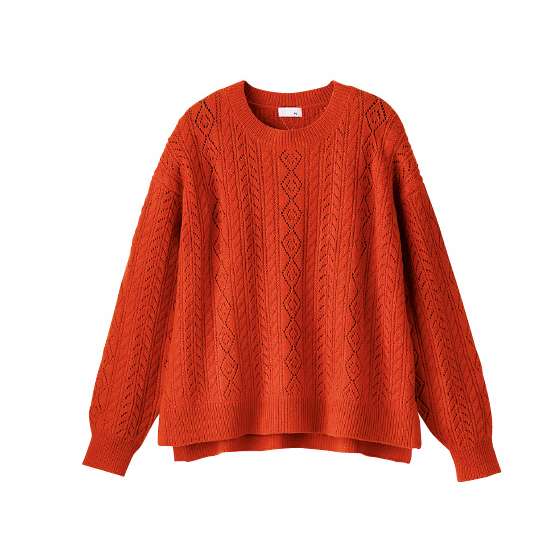 洗えるウール混透かし編みニットプルオーバー｜くらしと生協