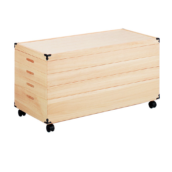 かつらしげもり　桐箱入り　カバー付　婚礼　日本舞踊　大衆演劇①②2台セット 総桐衣裳ケース（キャスター付き）｜くらしと生協