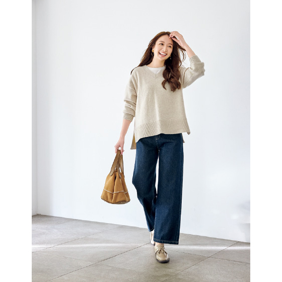 KUROKI軽くてあったかワイドデニムパンツ｜くらしと生協