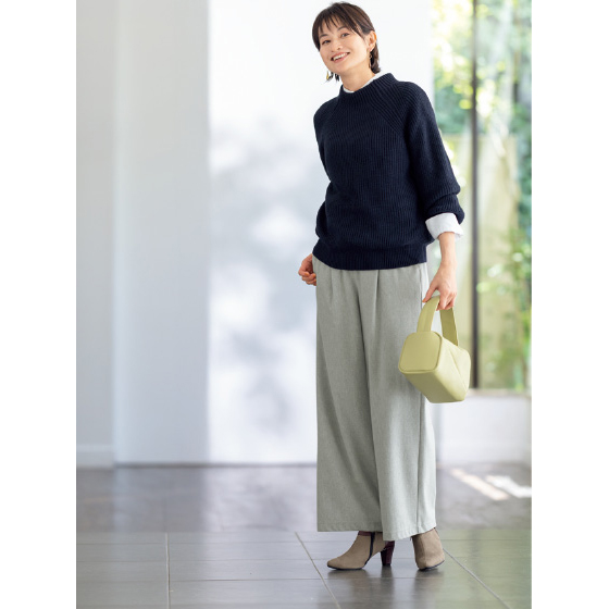 くるまれたい気持ちよさ！コットン混タックワイドパンツ｜くらしと生協