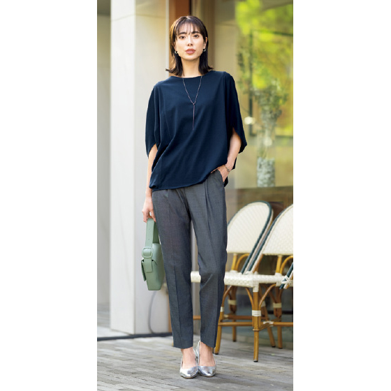 DAILYCODE＞スタイルアップサマーテーパードパンツRN