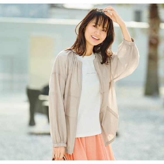 YONFA ヨンファ　スモークシアーブルゾン アイボリー ふわかるコットンのシアーブルゾン｜くらしと生協