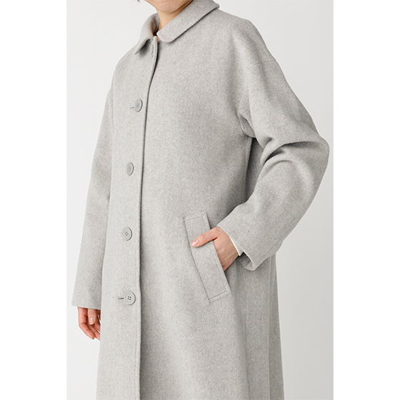尾州生地ウール混ステンカラーコート｜くらしと生協