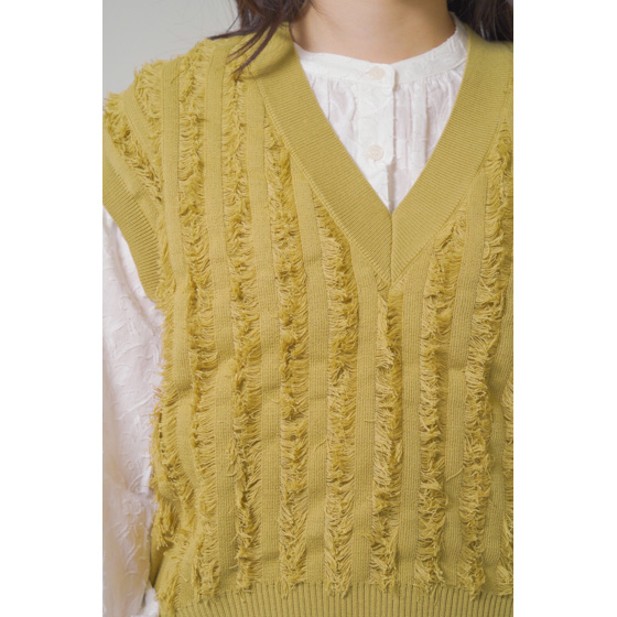 VOYAGE フリンジ柄ニットベスト｜くらしと生協